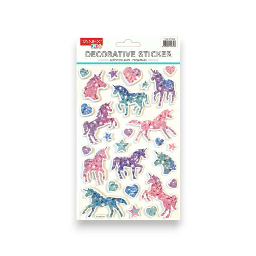 Picture of TANEX KIDS DECORATIVE GLITTER UNICORNS STICKERS
